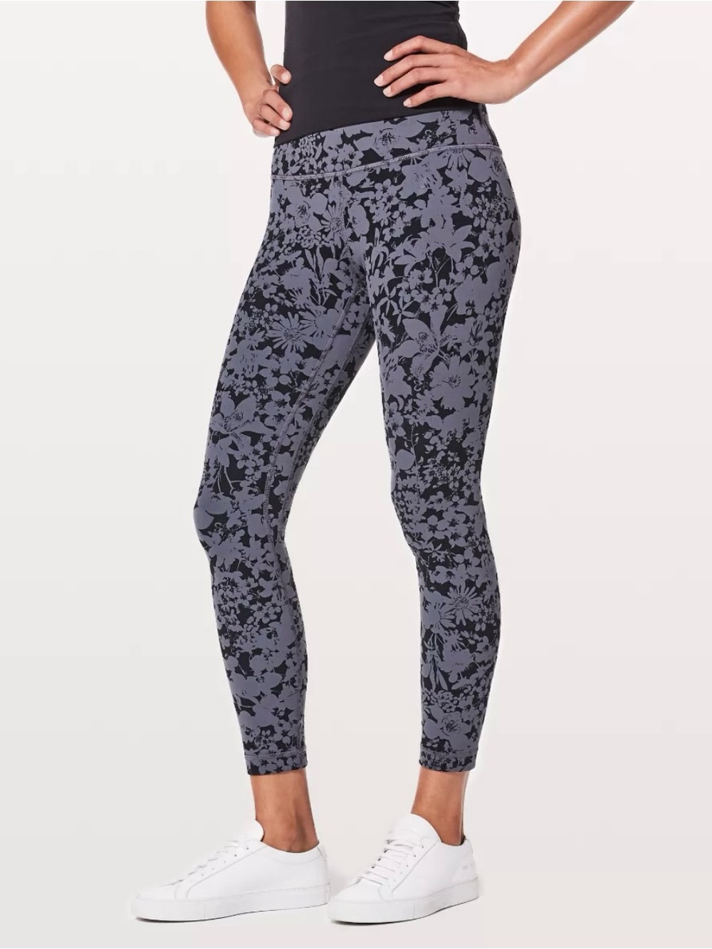 Lululemon Align High-Rise Leggings Gray Black Floral – Size 8
